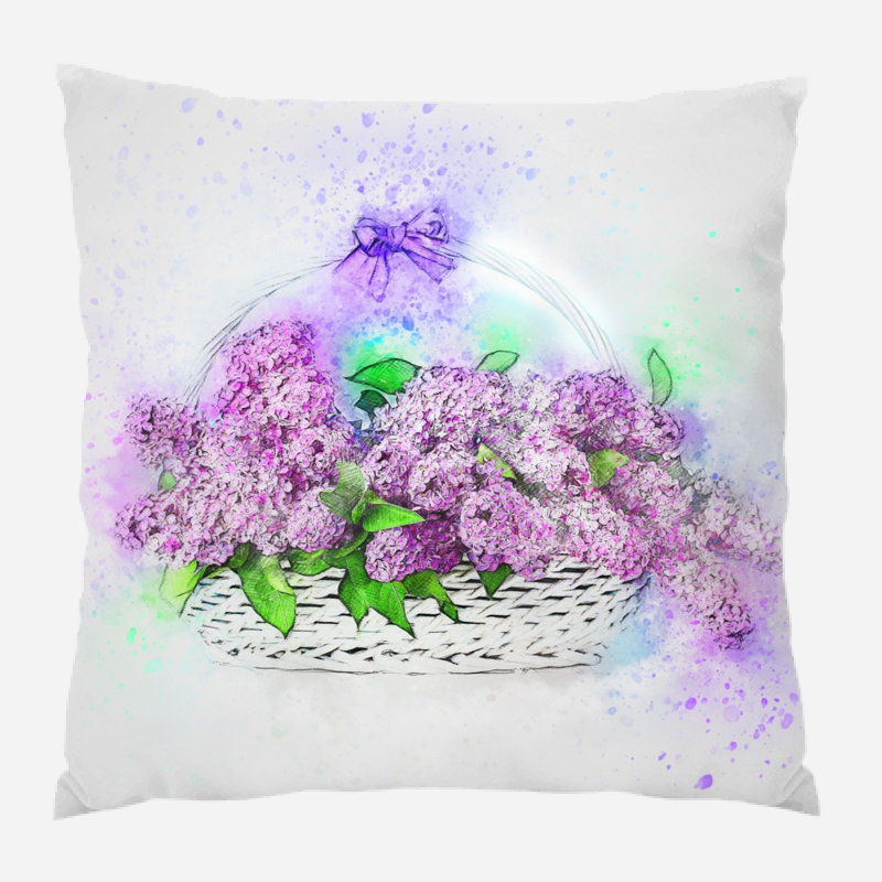 Coussin décoratif fleurs Vermehr, Microsuède, Intérieur