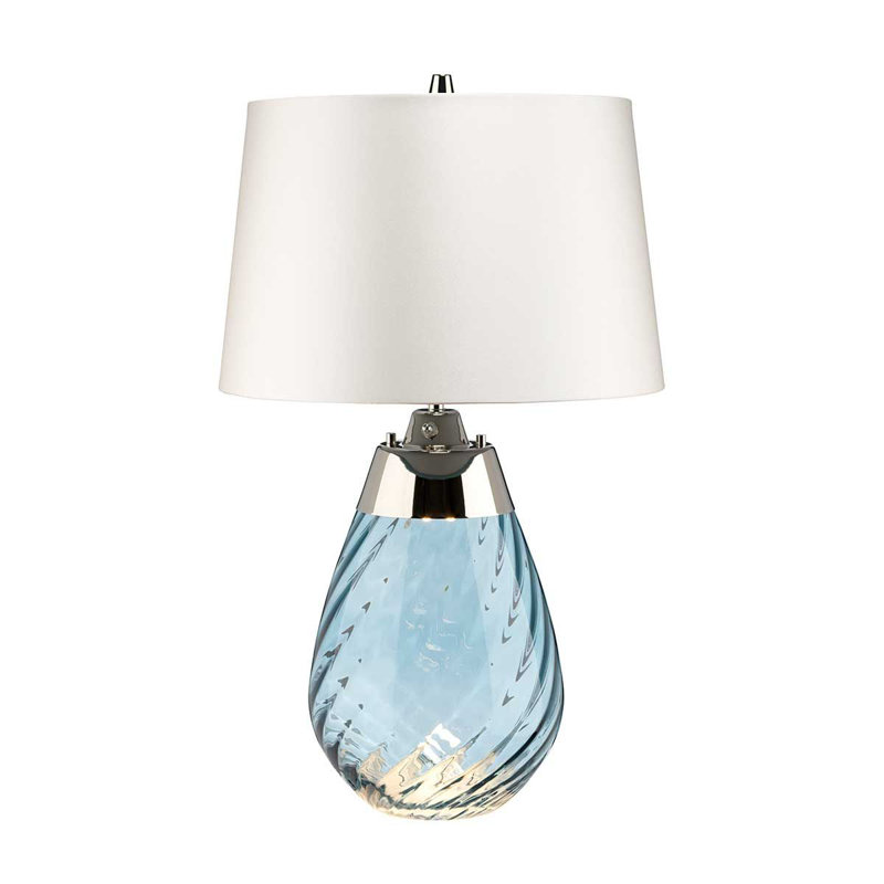 Morrisdale Glass Table Lamp, White, Blue