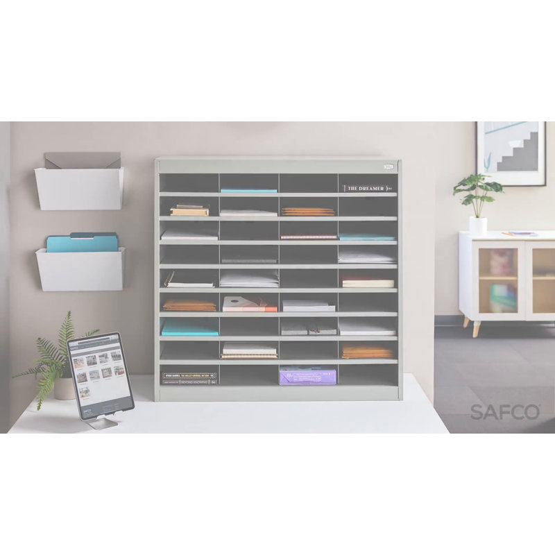 Sturdy Gray Powder-Coated Steel 72-Compartment Organizer