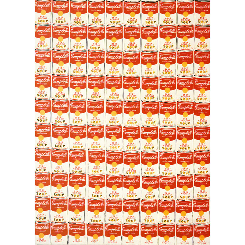 100 boîtes de soupe Campbells, H 24 po x l 17 po