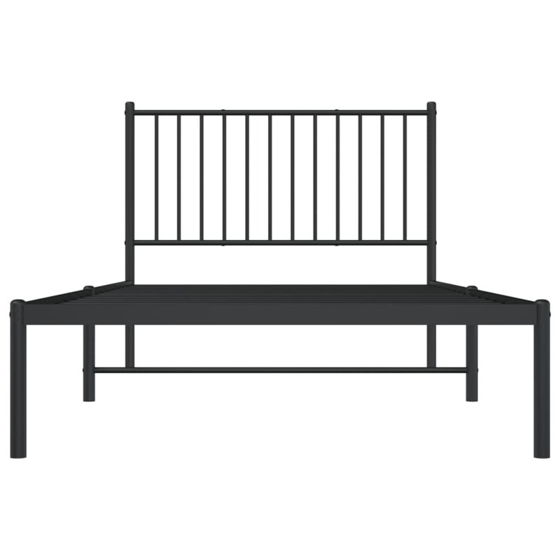 Metal Bed Frame, Heavy-Duty, No Mattress, Black, Extra Long Twin