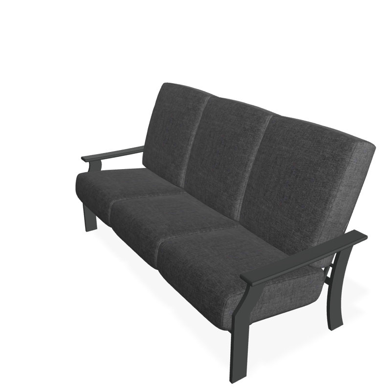 Canapé de patio profond avec coussins St. Catherine, Tissage uni ardoise coulée Sunbrella®, Graphite