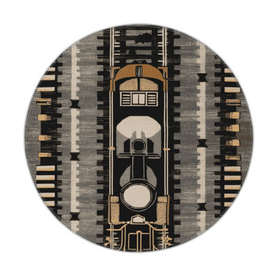 Transportation Gray Indoor and Outdoor Area Rug