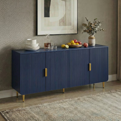 Buffet 64,8 po pour salle à manger, armoire de rangement moderne avec portes et tablettes réglables, crédence en bois pour la cuisine et le vestibule