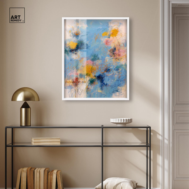 Grande décoration murale Pollen Burst Shadowbox par Art Remedy, cadre noir, 16 x 20, H 31 po x l 25 po, Cadre blanc