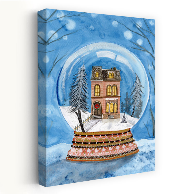 Cozy Winter House Globe Traditional Abstract Winter Architecture Wall Art Print, 91.44cm H x 60.96cm W