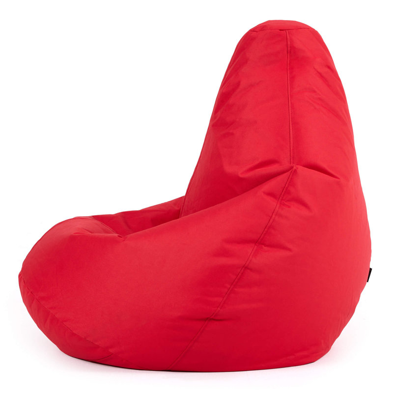 Bean Bag Bazaar Kids Dalton Water-Resistant High Back Recliner Bean Bag, Red