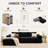 Boneless 96" Sectional Couches For Living Room Modern Modular L-Shape Cloud Sofa Compression-Boneless Deep Seat Couch With Chaise-1924516004-1924516003