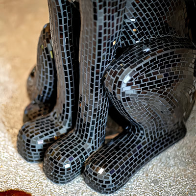 Statue en cristal Jaguar - Sculpture droite