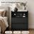 Modern 20" Nightstand with Charging Station, 2 Drawers and Open Shelf Set of 2-1342154991-1340472685