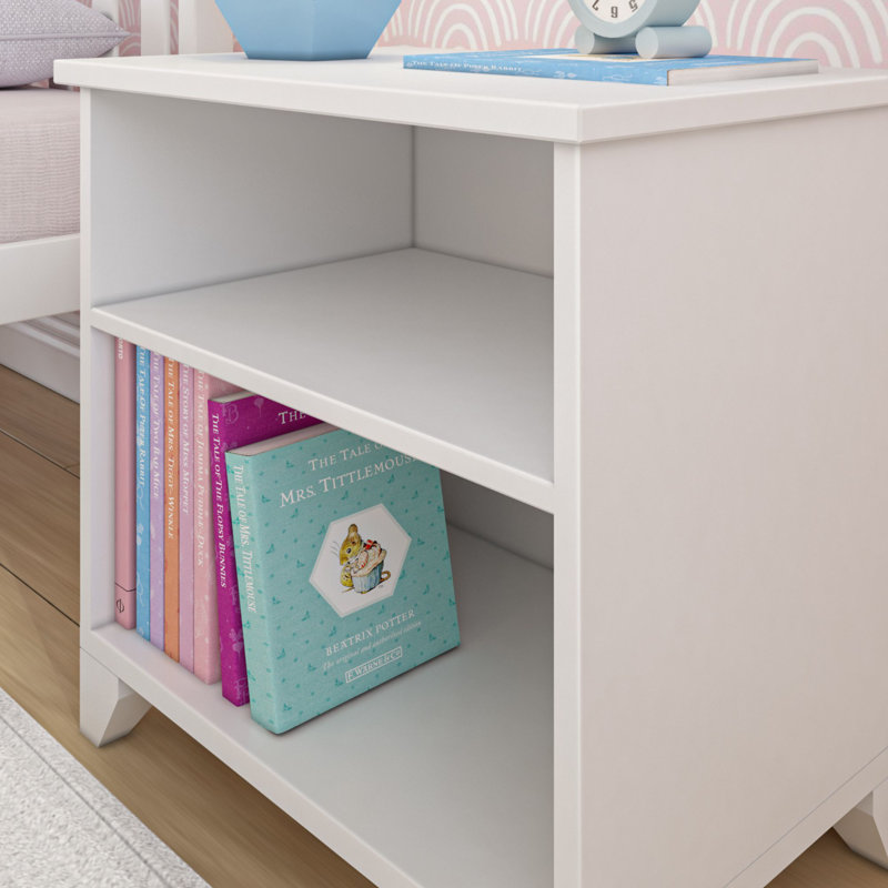 Grande table de chevet Aileana, Blanc