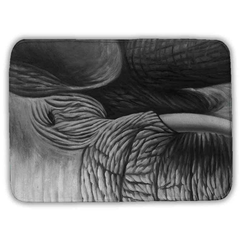 Elephant Bath Mat with Non-Slip Backing - Quick Dry Memory Foam Bathroom Rug - Absorbent - Modern Plush Spa-Style - Machine Washable