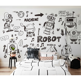 Black Robots Kids Wallpaper