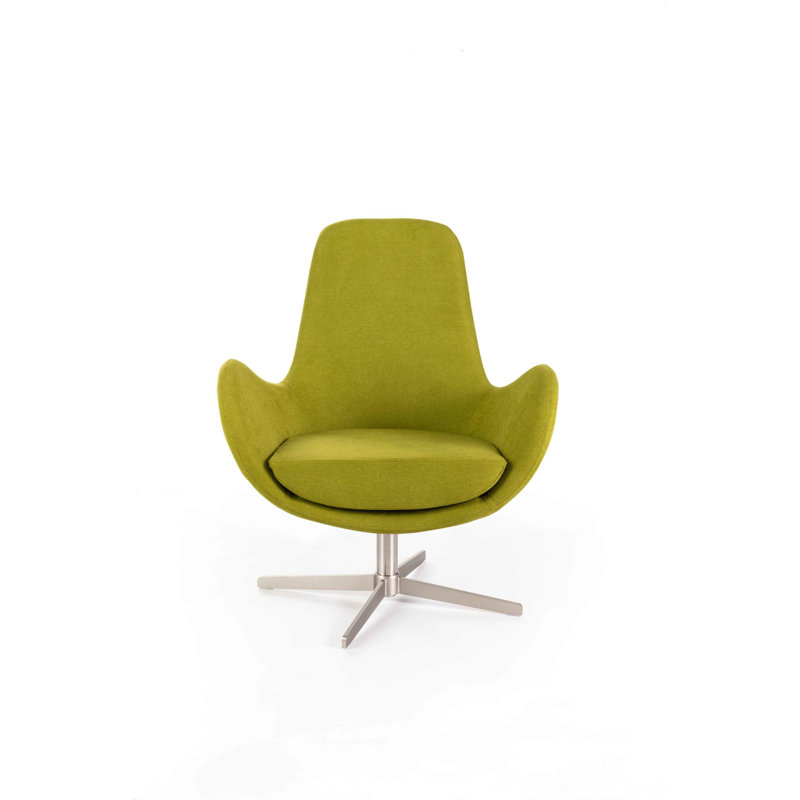Akbota Upholstered Swivel Armchair, Green