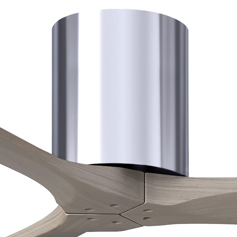 Ventilateur de plafond à 3 pales Olivier, Chrome poli, Ton bois de frêne gris, 42"