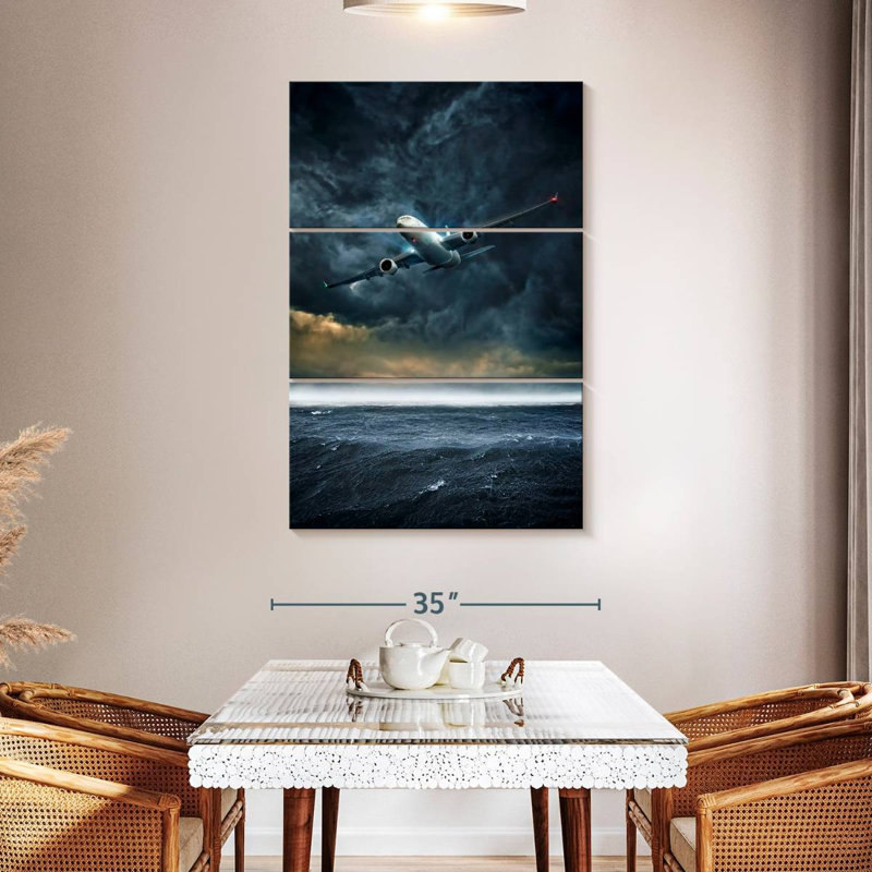 Mehar Stormy Plane Flight, 50" H x 32" W