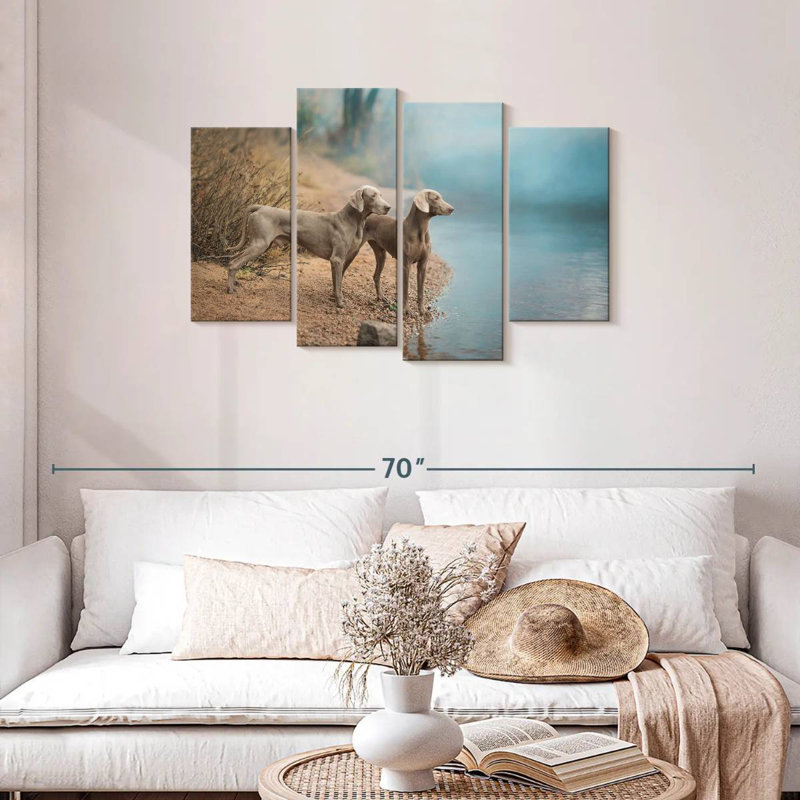 Weimaraner Dogs, 27" H x 43" W