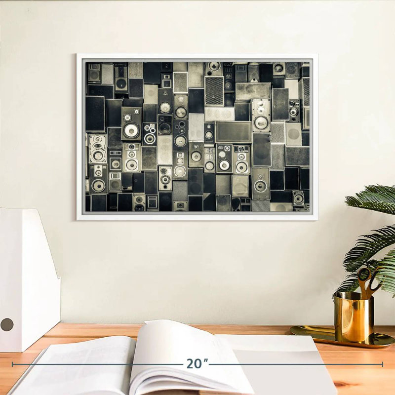 Haut-parleurs monochromes sépulvéda, Cadre flottant blanc, 13 po x 9 po