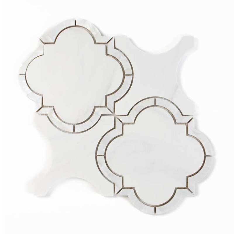 Delphi Pearl 12" x 12" Straight Edge Glass Wall Mosaic Tile, Statuario