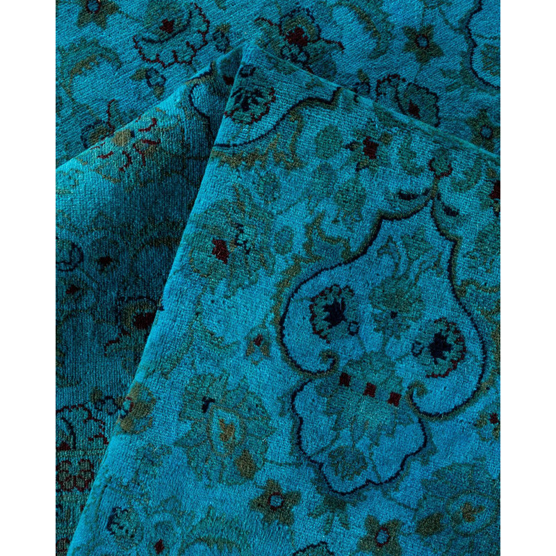 Tapis bleu unique de 9 pi 10 po x 14 pi 10 po Yankarlo