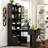 L-Shaped Corner Computer Desk with Drawers, Bookshelf and Hutch-243379072-263692855