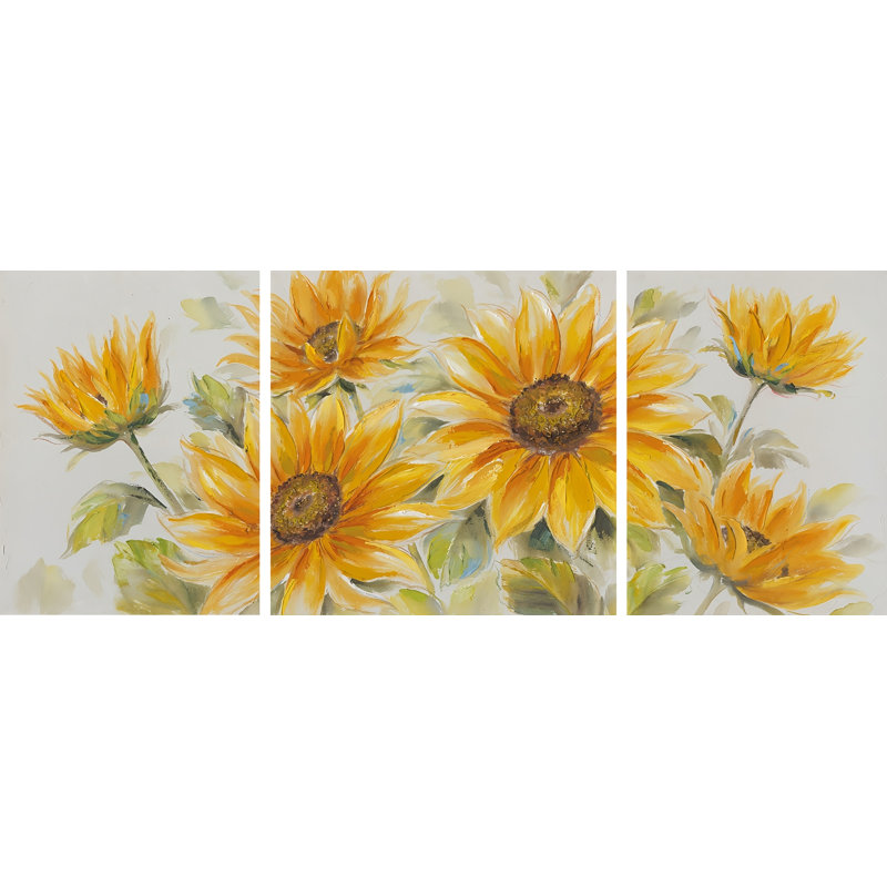 Delicate Sunflowers - Wrapped Canvas Painting