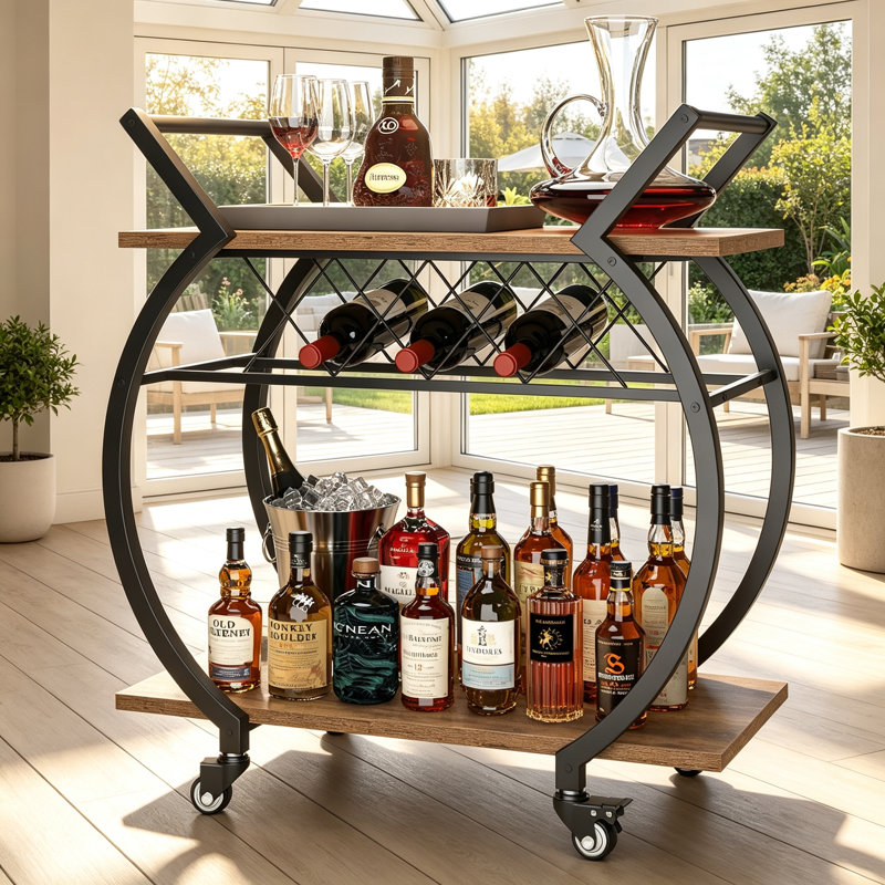 Wine Bottle & Glass Rack, Brown