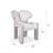 Fully Assembled High-Back Sculptural Petal Chair with Gold Legs and 3D Textured Upholstery