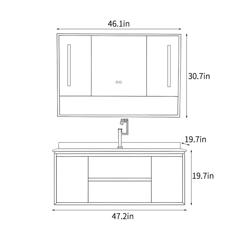 Simple modern Chinese-style bathroom Vanity