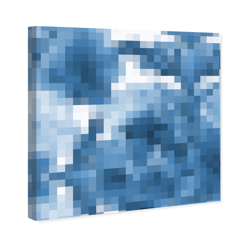 Abstrait bleu moderne, reproduction d'art sur toile, H 12 po x l 12 po x P 0,8 po