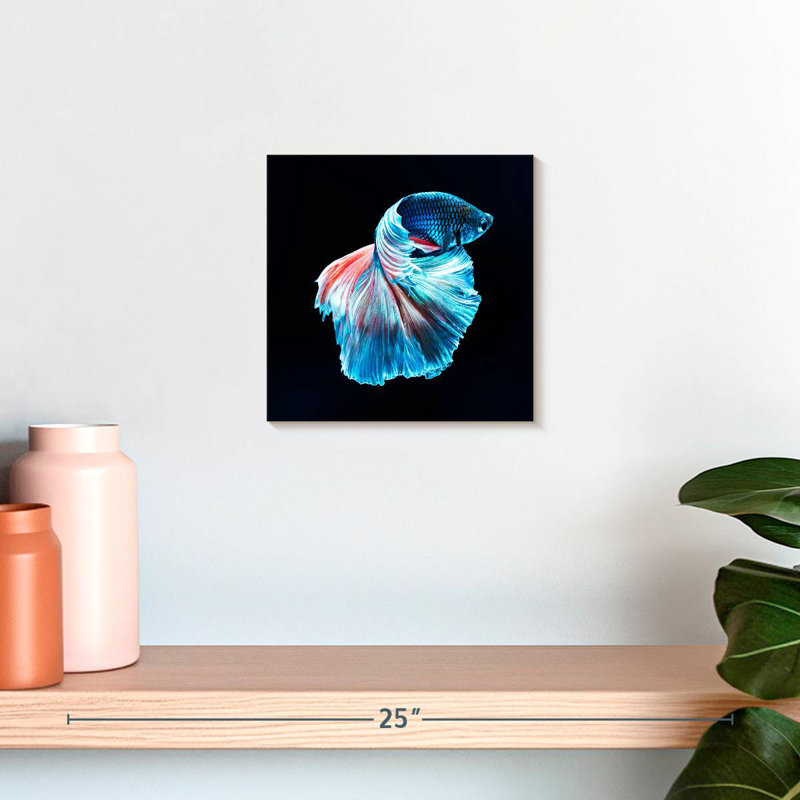Brampt Glowing Blue Betta Fish, 10" H x 10" W