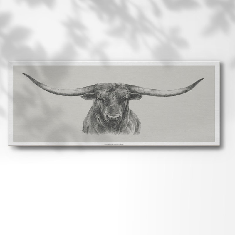 " Longhorn Bull ", 8" H x 20" W x 1.5" D
