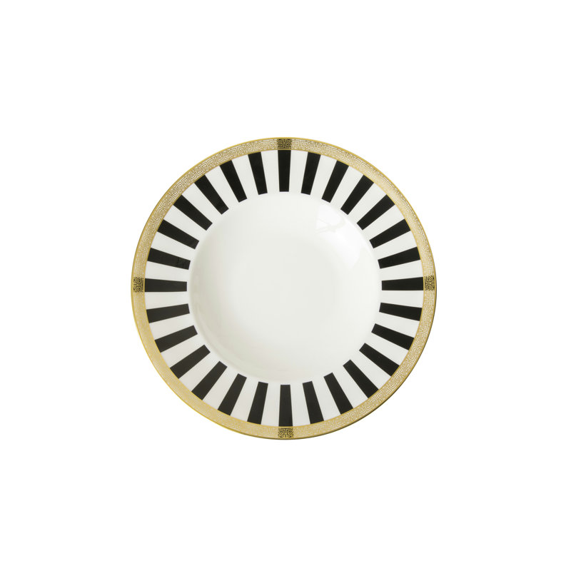 Satori Bone China Serving Bowl, Black