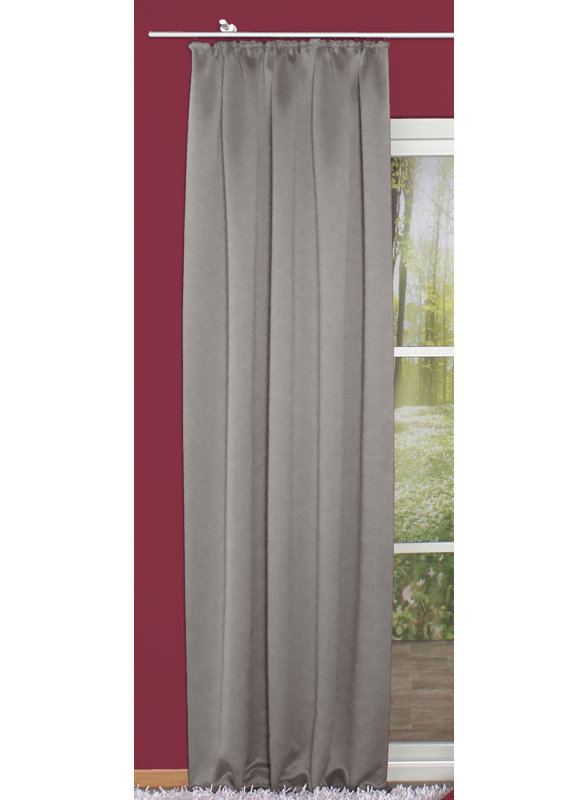 Maxton Pinch Pleat Blackout Single Curtain, Grey