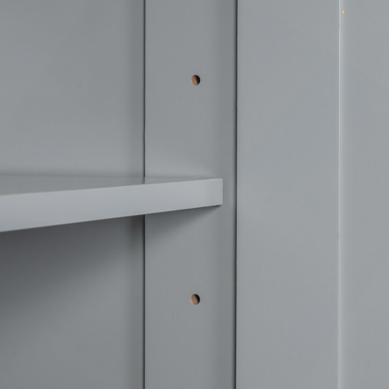 Armoire de salle de bain avec panier à linge, grand panier à linge inclinable et armoire de rangement supérieure, Gris
