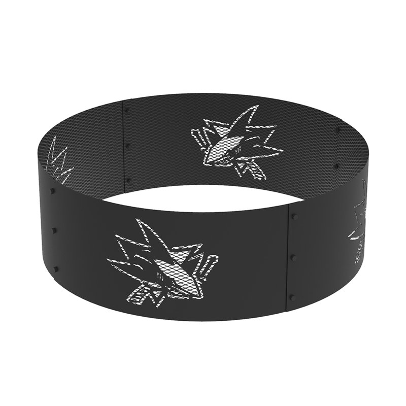 Round Steel Wood Burning Fire Pit, San Jose Sharks