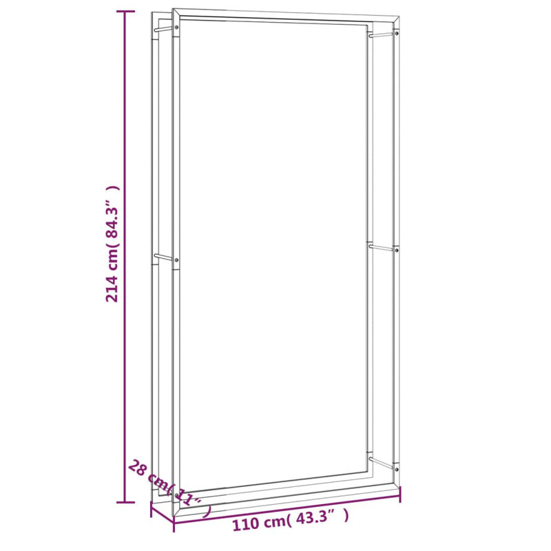 Montey 110cm W Metal Log Rack