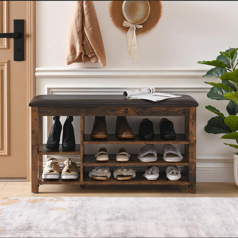 Banc à langer avec rangement Long, réglable en hauteur, bois anthracite rétro