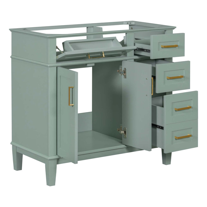 Meuble-lavabo moderne, lavabo non inclus, Vert