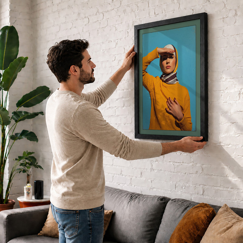 Contemplation In Gold Modern - Print, Oak, A4 - 29.7 x 21.0 cm