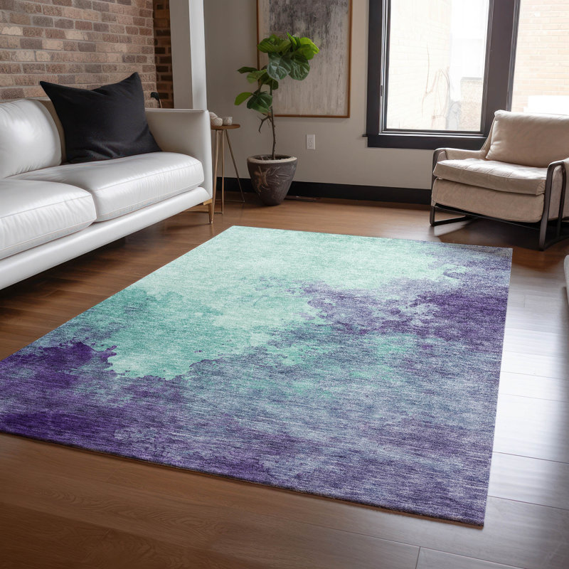 Tapis intérieur / extérieur bleu Julian , 9 pi x 12 pi