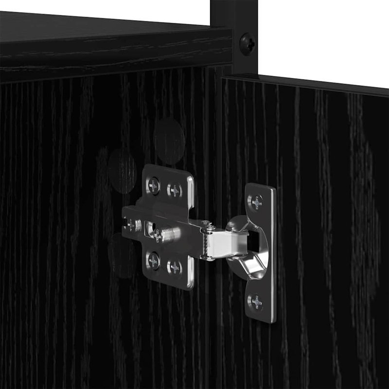 154.5cm H x 44.5cm W Metal Bookcase, Black Oak