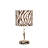 19.25" Faux Suede Zebra Metal Table Lamp