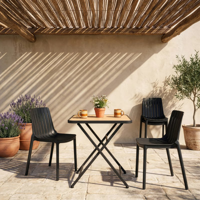 Marilla Black Polypropylene Outdoor Patio Dining Chair