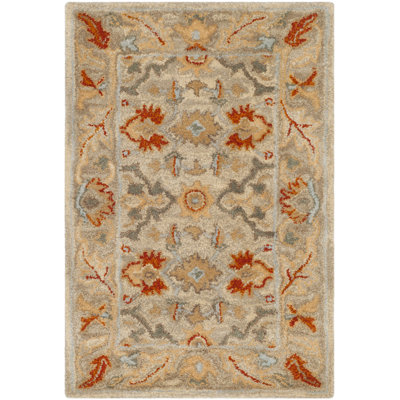 Armintha Oriental Hand-Tufted Wool Beige/Gray/Orange Area Rug
