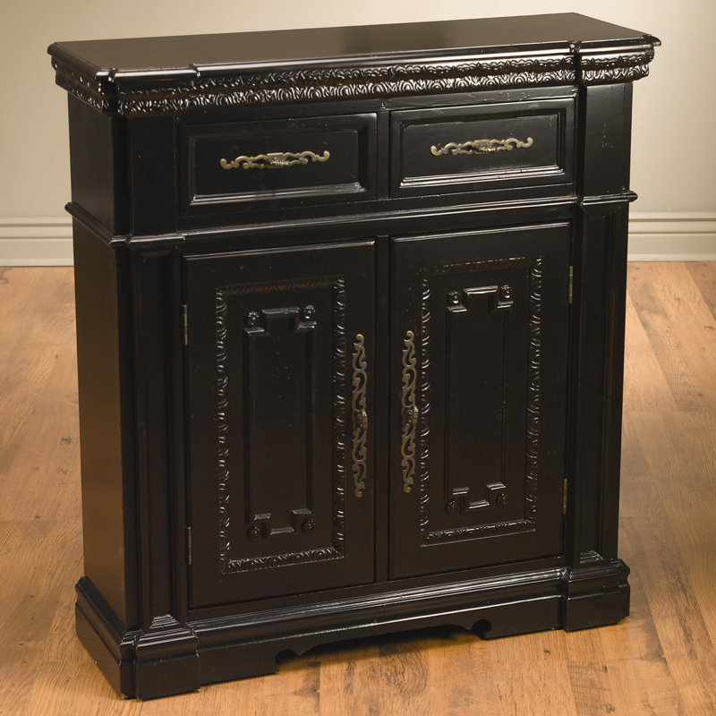 Solid Wood 2 -Drawer Accent Cabinet