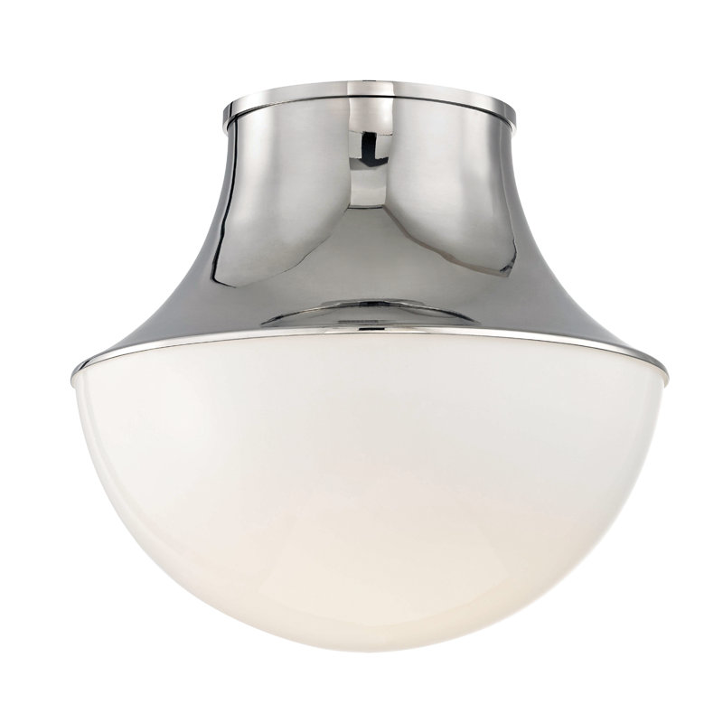 Lettie 1 - Light Flush Mount, Polished Nickel, 9'' H x 10.75'' W x 10.75'' D