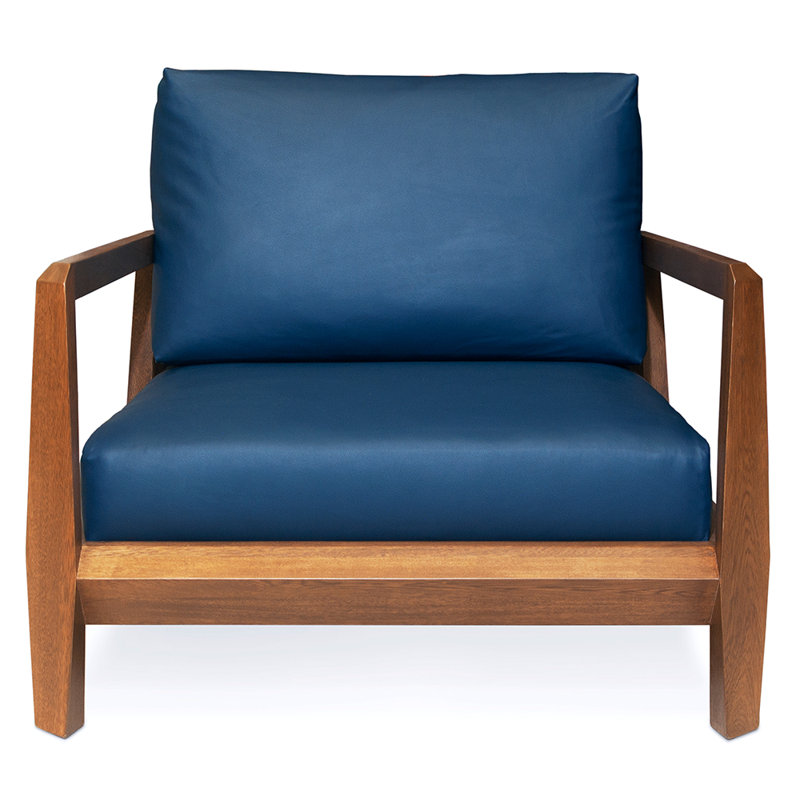 Fauteuil Ottomano, Naturel, Cuir laiton Latium
