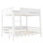 Full Bunk Bed With Storage Shelf and Bookshelf,Wood Bunk Bed with Ladder and Guardrails,Detachable Design,White-1838887223-1838887220