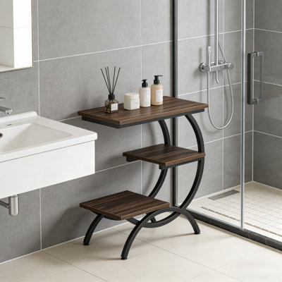 Industrial-chic 3-tier C-shaped End Table